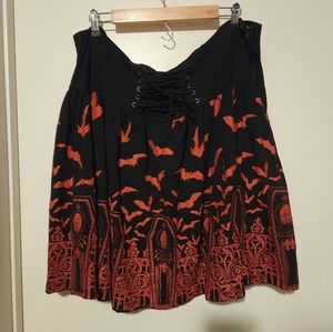 Hot Topic Universal Monsters Dracula Bat Lace-Up Skirt 3x